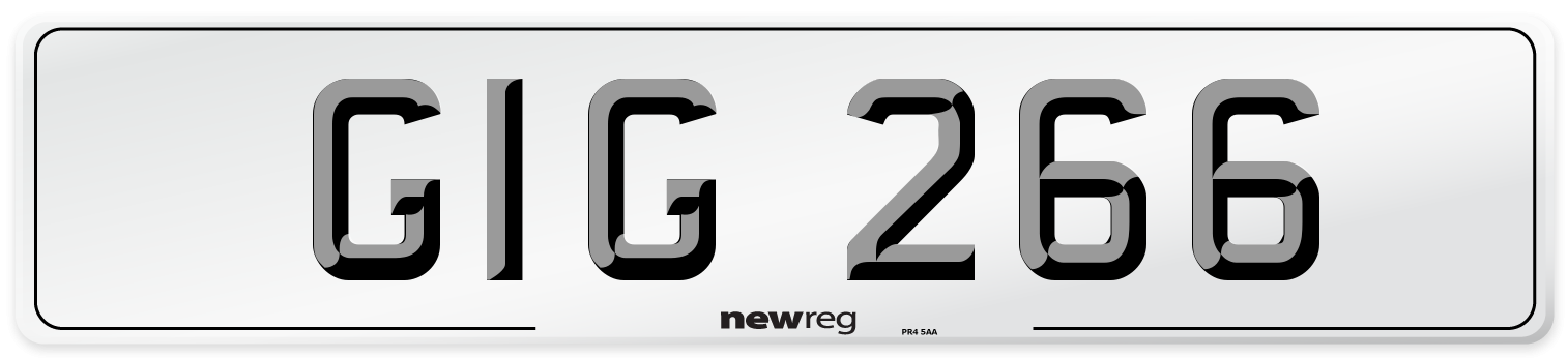 GIG 266 Number Plate from New Reg
